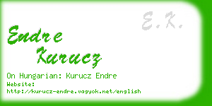 endre kurucz business card